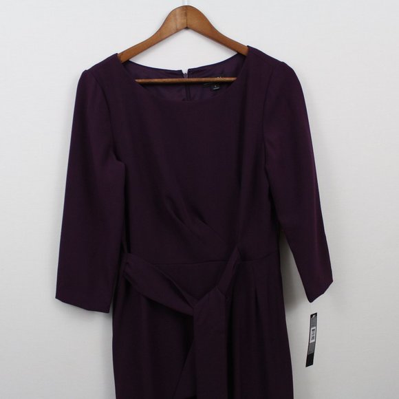 ⬇️$25 Tahari ArthurS. Levine Purple 3/4 Sleeve Dress - Picture 2 of 13